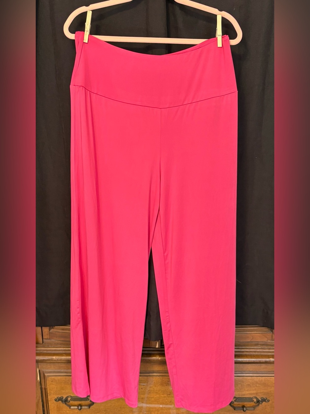 Women’s Arolina Hot Pink Palazzo Pants Wide Leg Casual Comfy High Waist. Sz XL
